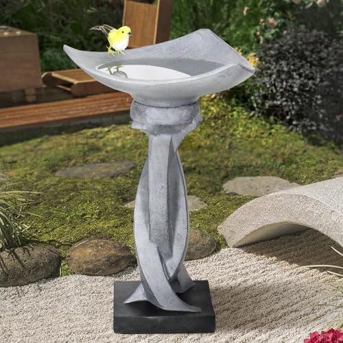 22.8”Tall Bird Baths for Garden (Modern-gray / 22.8inch)