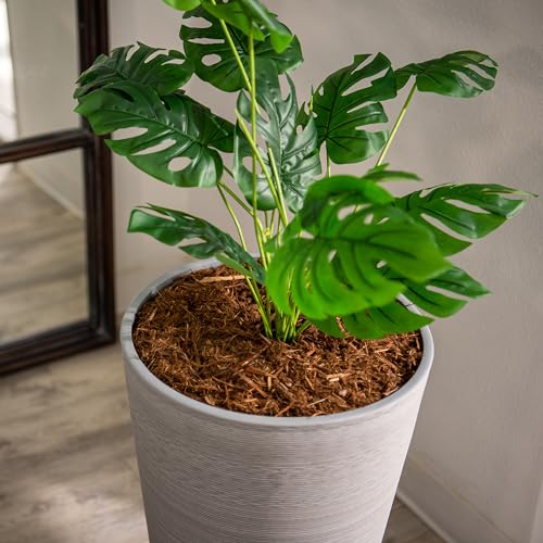 28 in. Tall Round Tapered Planter for Indoor and Outdoor Patio Décor (Gray / 28" H)