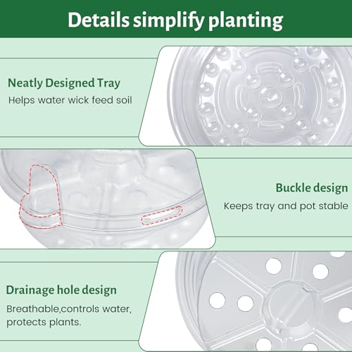 Self Watering Pots for Indoor Plants (6.5 Inch-12Pcs)