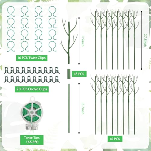 16 Pack Plant Support Stakes (16Pack-27.5 Inch)