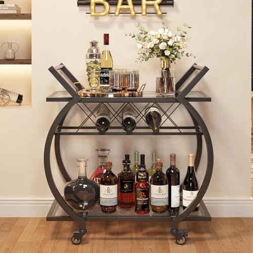 Bar Cart with Glass (Black)