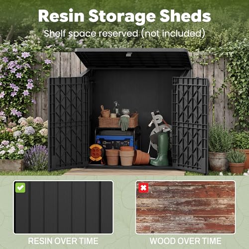 Outdoor Storage Cabinet 36 Cu Ft (Black / 30.1"×52.1"×44.3")