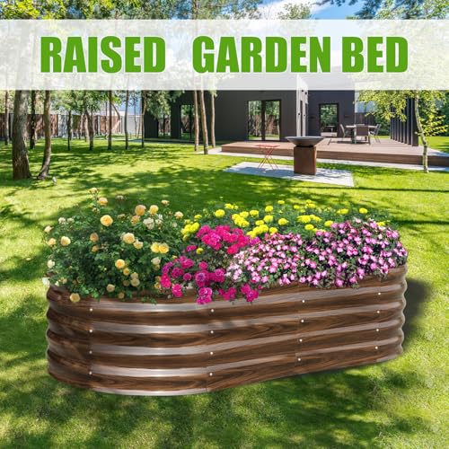 Galvanized Raised Garden Bed (Brown / 6x3x1.5 ft)