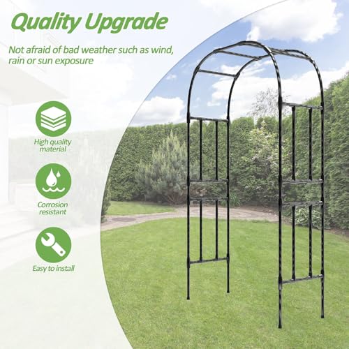 Thickened Metal Garden Arch (59（L）*94(H)*16(W)IN)