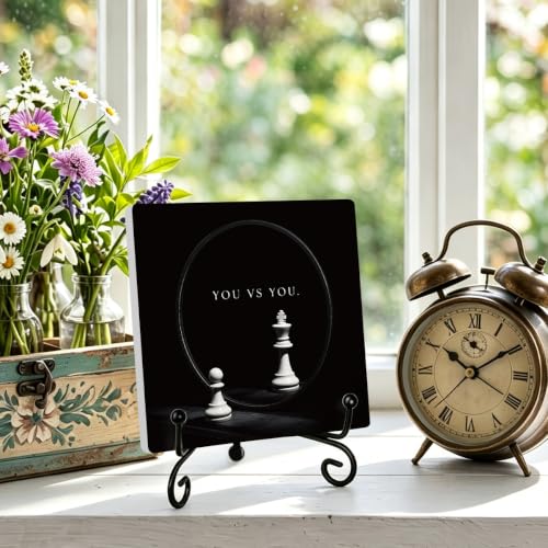 Motivational Quote for Home Office Book Shelf Table Decor 6.3x6.3 Inch 11 (Multicolor 1711 / Wooden sign with iron frame（6.3 x 6.3 inches）)