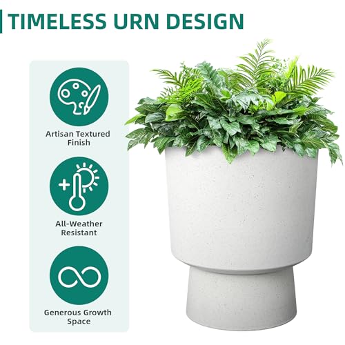 Autodaya 16.75" Urn (16.8"h-white Terrazzo)
