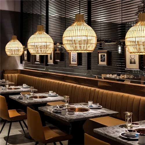 1 Pack Rattan Pendant Light (White / 1-Pack 10.24 in)