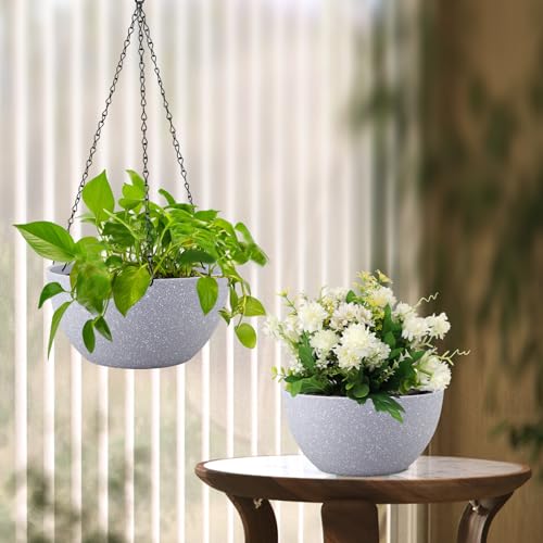 8 inch Small Hanging Planters for Indoor Outdoor Plants (2 Count)