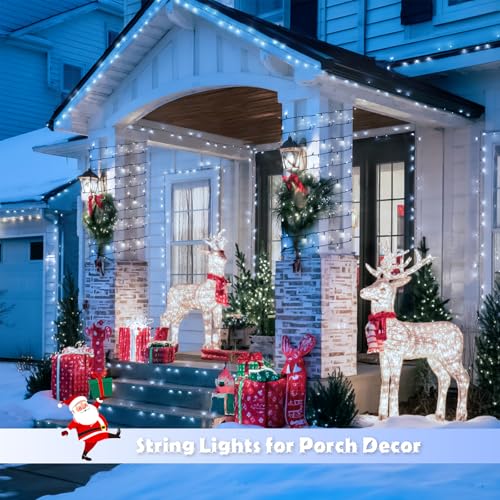 2 Pack Solar String Lights Outdoor (White / 100LED*2)