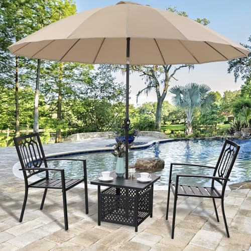 Outdoor Square Metal Small Side Table w (22"x22"(2 PCS))