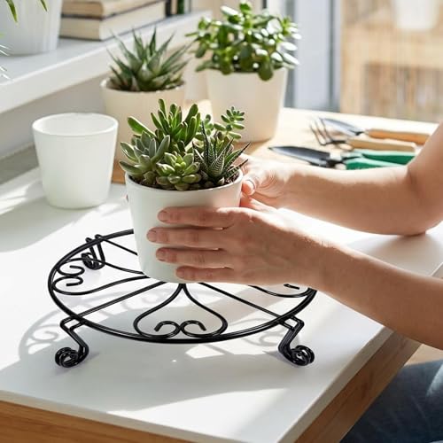 2 Pack 8" Metal Plant Stand Heavy Duty Plants Holder Outdoor Indoor