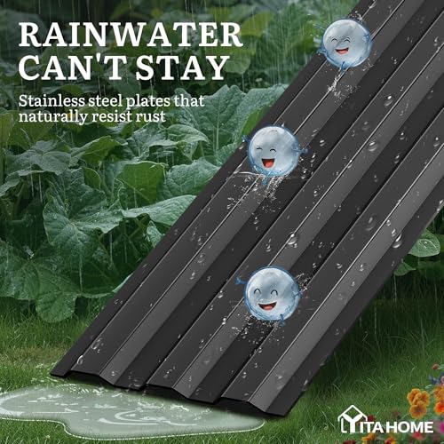 2pcs 12x4x1ft Galvanized Raised Garden Bed (12x4x1FT(2PCS) / Black)
