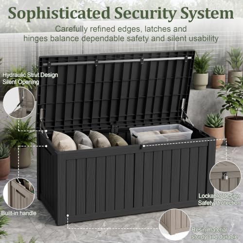 180 Gallon Resin Deck Box (Black / 181 Gallon)