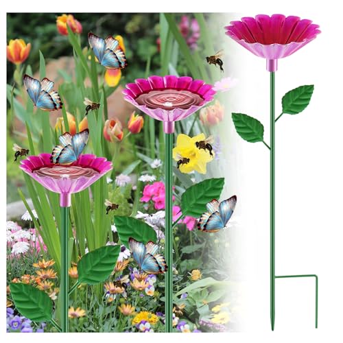 1 Pcs Metal Bee Watering Station (Rose Red)