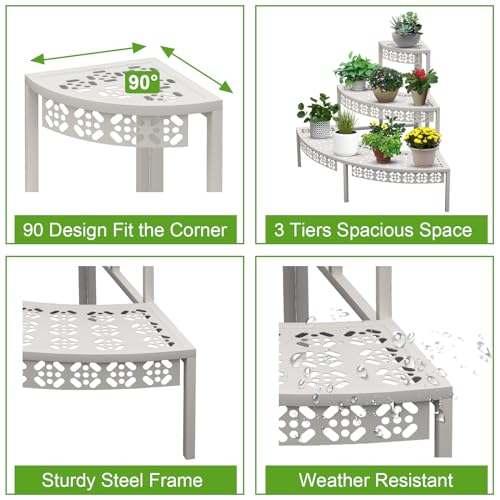 3 Tier Rectangular Metal Plant Stand