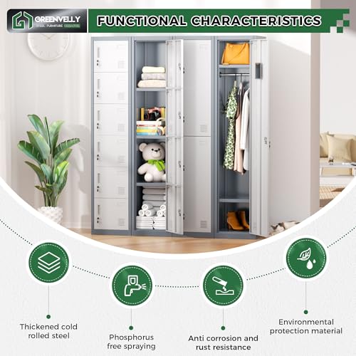 Metal Locker with 6 Doors (White Grey / 6 doors)