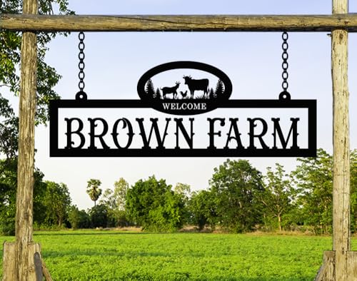Personalized Metal Farm Sign (Black033)