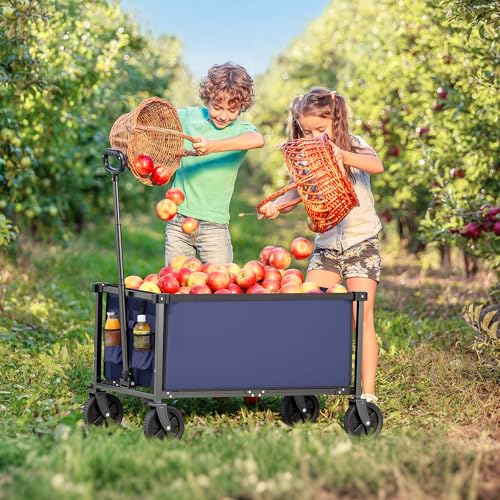 29.3" Collapsible Wagon Cart (Darkblue / 150L)