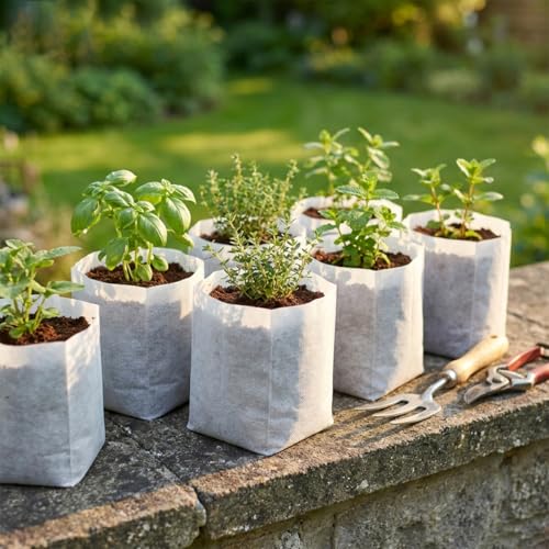 2 Gallon 100PCS 11.7×13.5 Inch Breathable Plant Grow Bags (100 Count)