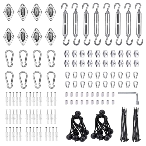 Shade Sail Hardware Kit 6 inch turnbuckles 235PCS (235 Count)