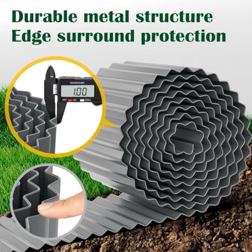 Corrugated Metal Garden Edging 8" x 20Ft (Light Gray)