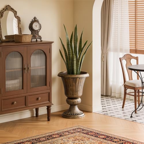 20" Tall Urn Planters for Outdoor Plants (Bronze)