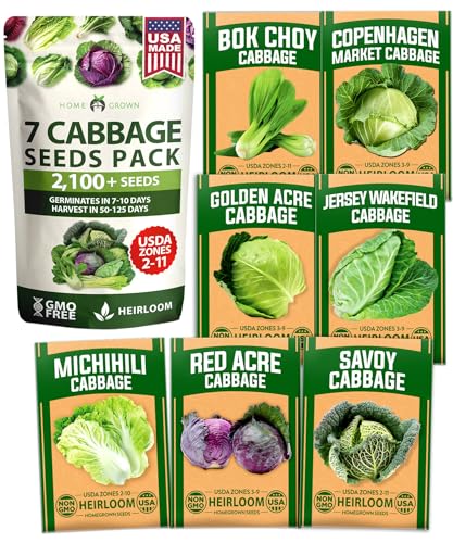 7 Cabbage Variety Mix 2000+ Vegetable Seeds