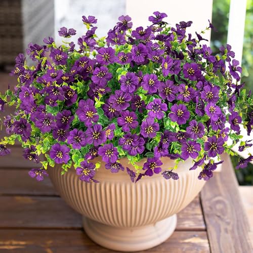 Artificial Flowers for Outdoor Indoor Garden Home Decoration (Purple 2)