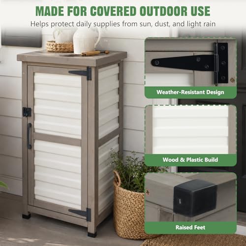 Outdoor Storage Cabinet (White / 18" x 18" x 34")