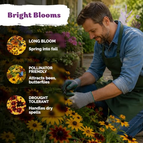 2 500 Mix Dwarf Black Eyed Susan Heirloom Flower Seeds