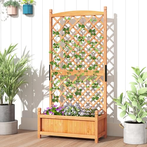 60” Raised Garden Bed with Trellis (28" x 13" x 60")