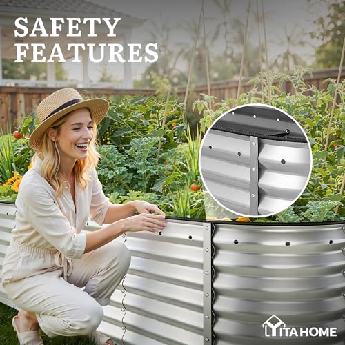 24" Tall 9 in 1 Large Raised Garden Bed Kit (Silver Gray / 8x2x2ft)