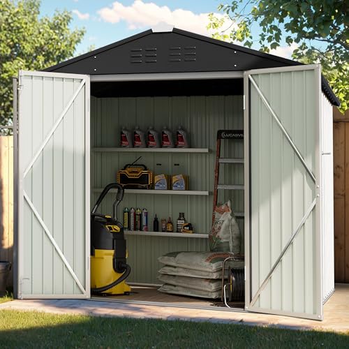 6x4 FT Outdoor Storage Shed (White / 6x4 FT)