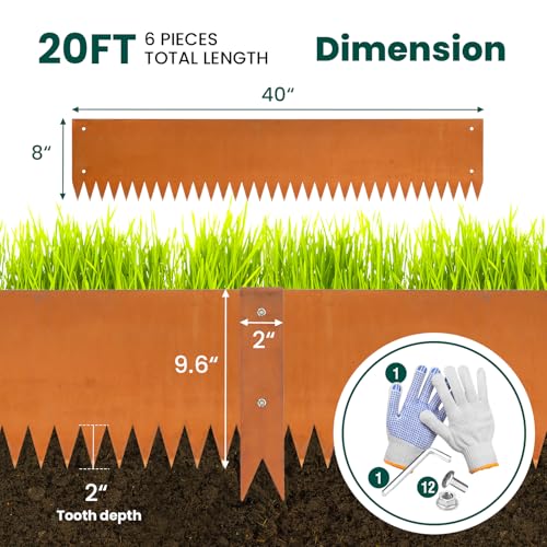 Corten Steel Landscape Edging 8in x 40in Strips