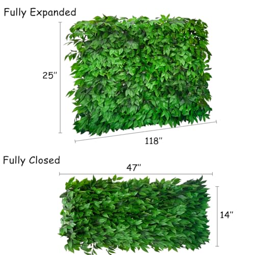 Expandable Fence Privacy Screen for Balcony Patio Outdoor (Willow Leaf)
