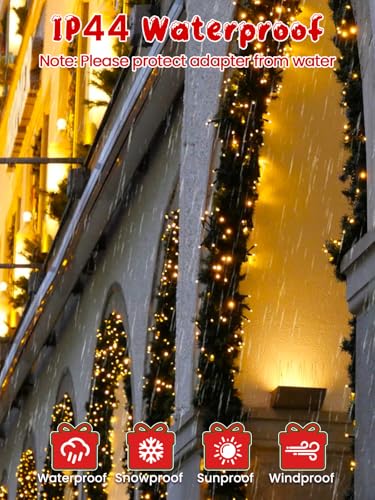Christmas Cluster Lights 50FT 1000 LED String Lights with Remote Warm White (Warm White / 1000LED)