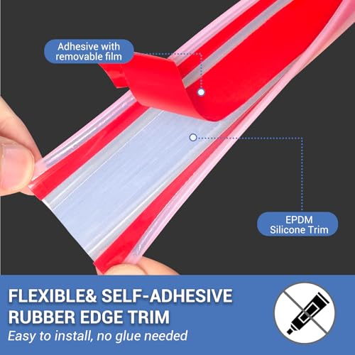 Clear Rubber Edge Trim (Fit 2" - L20' / Clear)