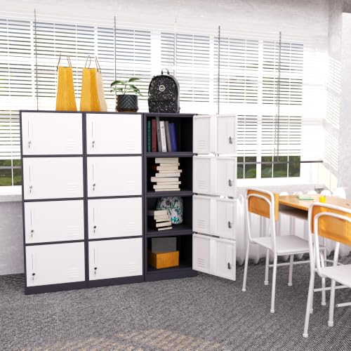 Metal Storage Locker Cabinet for Office (Grey / 4 Doors)