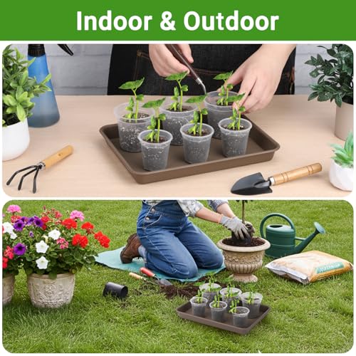 Brown Plant Saucers for Indoors (11 Inch / Brown)