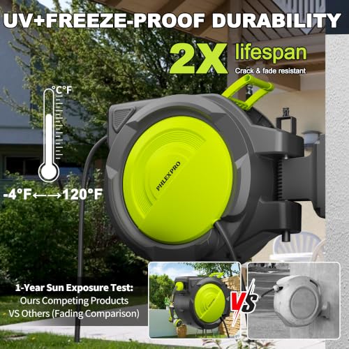 110 FT 1 2" Retractable Garden Hose Reel (Upgrade-green / 110FT-1/2")