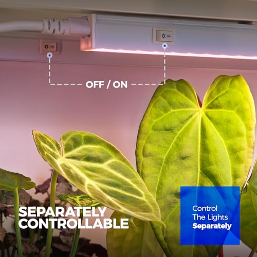 Grow Lights for Indoor Plants (Pinkish White / 2ft-white Cover)