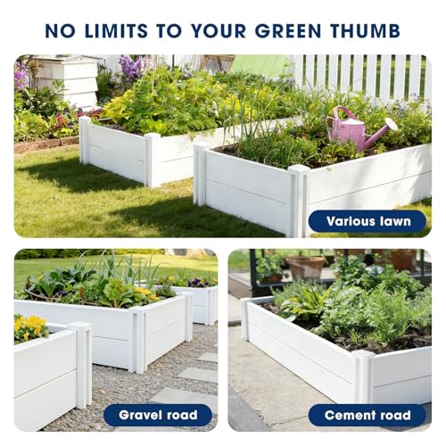 4x4x1ft Vinyl Raised Garden Bed (White / 4x4x1FT)