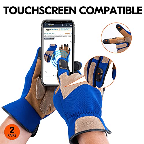 Gardening Work Gloves for Men (Blue / Large)