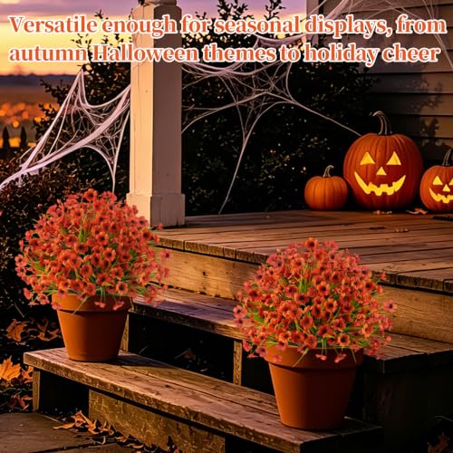 2 Pack Artificial Fall Yellow Flower Topiary Balls for Outdoor (Yellow Violet)