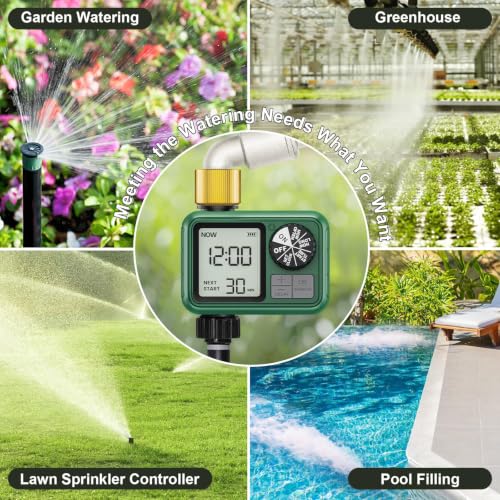 2 Pack Water Timer for Outdoor Garden Hose (1 Brass Outlet-2 Pack)
