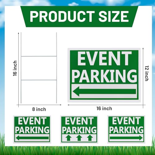 9 Pcs 16 x 12 Inches Outdoor Event Parking Signs (18 Count)