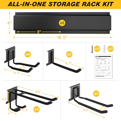 99 Inches Garage Storage (99" Alloy Steel with 6 Panels & 14 Hooks)
