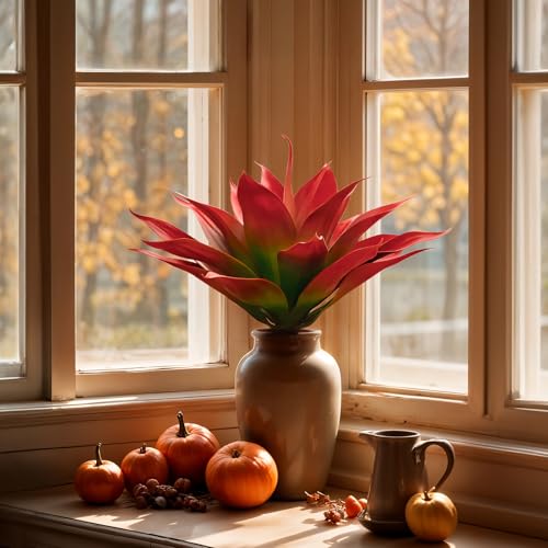 Fall Fake Agave Artificial Plant (Red*2 / 28 Inches)