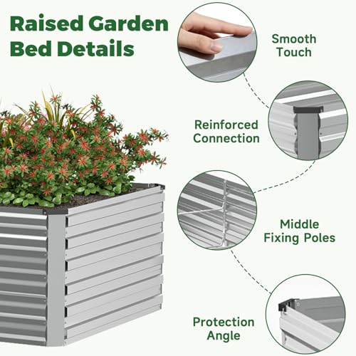 6x3x2ft Outdoor Metal Raised Garden Bed (2 Count)