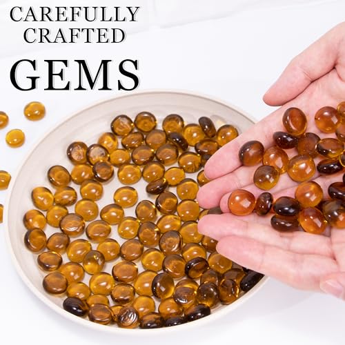 50PCS Mini Glass Gems (Amber)